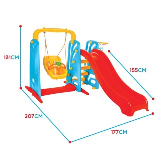 WOOPIE Plac Zabaw 3w1 Zjeżdżalnia 155 cm Huśtawka Koszykówka