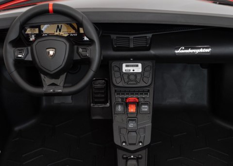 Lamborghini Aventador SV na akumulator dla 2 dzieci Czerwony + Silnik bezszczotkowy + Pompowane koła + Audio LED