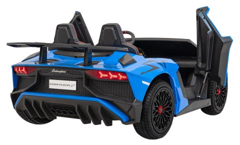 Lamborghini Aventador SV na akumulator dla 2 dzieci Niebieski + Silnik bezszczotkowy + Pompowane koła + Audio LED