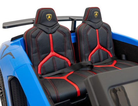 Lamborghini Aventador SV na akumulator dla 2 dzieci Niebieski + Silnik bezszczotkowy + Pompowane koła + Audio LED