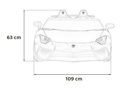 Lamborghini Aventador SV na akumulator dla 2 dzieci Szary + Silnik bezszczotkowy + Pompowane koła + Audio LED