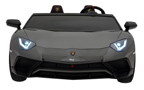 Lamborghini Aventador SV na akumulator dla 2 dzieci Szary + Silnik bezszczotkowy + Pompowane koła + Audio LED