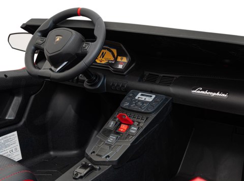 Lamborghini Aventador SV na akumulator dla 2 dzieci Szary + Silnik bezszczotkowy + Pompowane koła + Audio LED