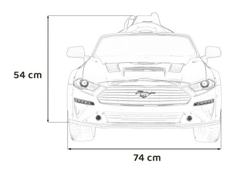 Autko Ford Mustang GT na akumulator dla dzieci Biały + Regulacja siedzenia + Audio LED + EVA + Wolny Start