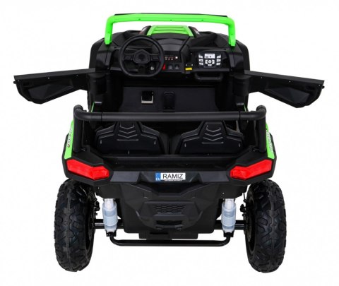 Buggy ATV Strong Racing dla 2 dzieci Zielony + Silnik bezszczotkowy + Pompowane koła + Audio LED