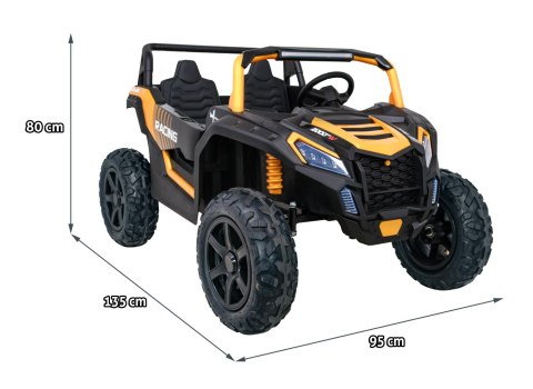 Buggy ATV Strong Racing dla 2 dzieci Złoty + Silnik bezszczotkowy + Pompowane koła + Audio LED