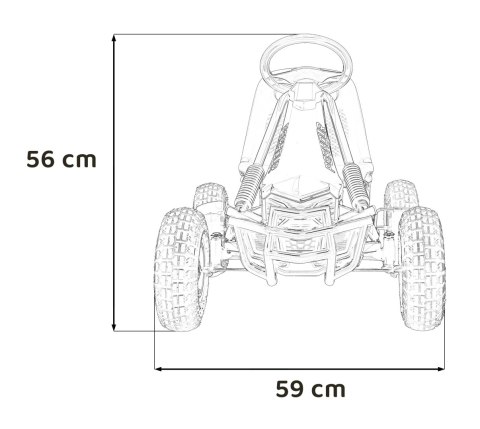 Gokart na Pedały AIR PerHour dla dzieci Czerwony + Hamulec ręczny + Pompowane koła + Regulacja siedzenia