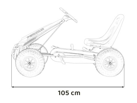 Gokart na Pedały AIR PerHour dla dzieci Czerwony + Hamulec ręczny + Pompowane koła + Regulacja siedzenia