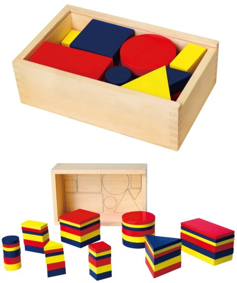 Drewniane Klocki Dienesa Figury geometryczne Viga Toys Montessori