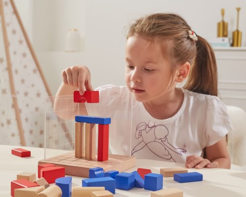 VIGA Drewniana Gra Budowanie Klocki 3D Montessori