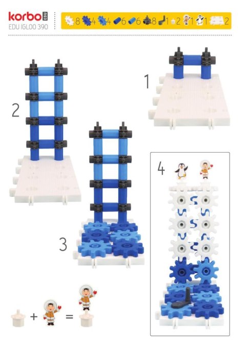 Klocki konstrukcyjne Korbo EDU Iglo 390 el.