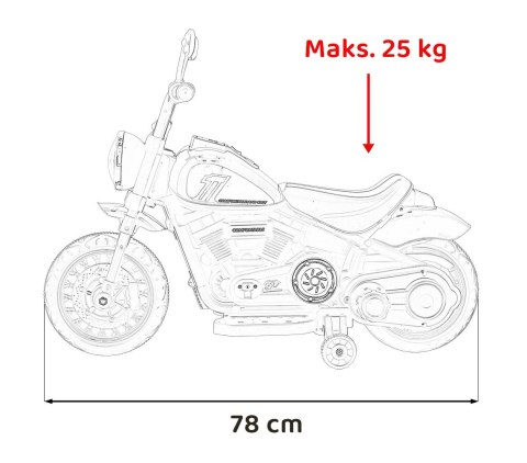 Motorek Chopper FASTER na akumulator dla dzieci Niebieski + Radio FM + Panel audio + LED