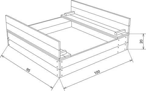 Ella Sandpit AXI wooden sandbox with benches