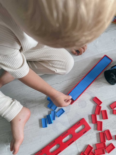 WOOPIE Elektryczna Ciuchcia Lokomotywa do Klocków Domino z Parą 80 el.