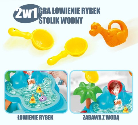 WOOPIE Stolik Wodny 2w1 Gra Łowienie Rybek Wodospad 6 el.