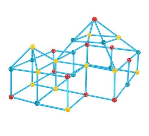 WOOPIE Duże Klocki Konstrukcyjny Namiot Zestaw Słomki Rurki 128 el.