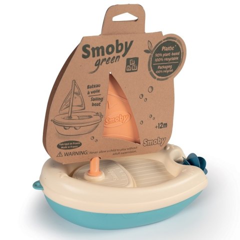 SMOBY Little Green Żaglówka Łódka do Wody z Bioplastiku