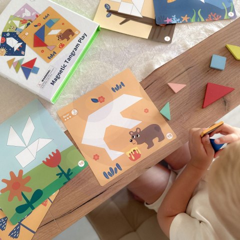 TOOKY TOY Puzzle Tangram Układanka dla Dzieci Nauka Kształtów Figury Kształty 18el.