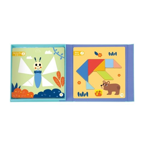 TOOKY TOY Puzzle Tangram Układanka dla Dzieci Nauka Kształtów Figury Kształty 18el.