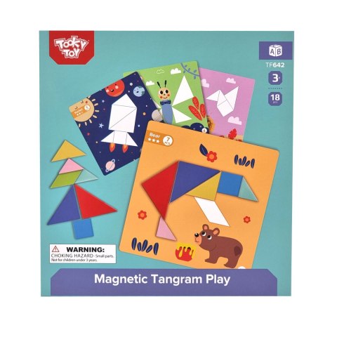 TOOKY TOY Puzzle Tangram Układanka dla Dzieci Nauka Kształtów Figury Kształty 18el.