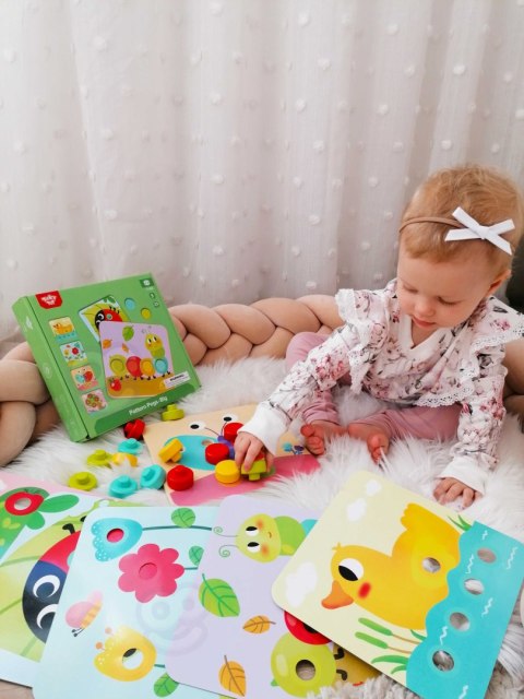 TOOKY TOY Układanka Klocki dla Dzieci Zwierzęta Dopasuj Nauka Kształtów Kolorów + Plansze