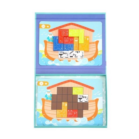 TOOKY TOY Układanka Magnetyczna Montessori Logiczna Puzzle Tetris Arka Noego 26 el.