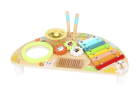 TOOKY TOY Wielofunkcyjny Instrument Centrum Muzyczne Ksylofon Zębatki Tarka Bębenek Talerz Pałeczki