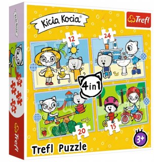 Puzzle Kicia Kocia 4w1 Dzień Kici Koci Trefl 34372