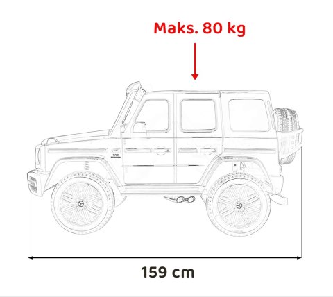 Pojazd Mercedes Benz G63 AMG XXL MP4 Biały