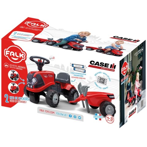 FALK Jeździk Traktorek Baby Case IH Ride-On Czerwony z Przyczepką + akc. od 12 miesięcy