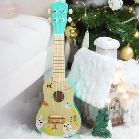 TOOKY TOY Drewniane Ukulele Gitara dla Dzieci 3+