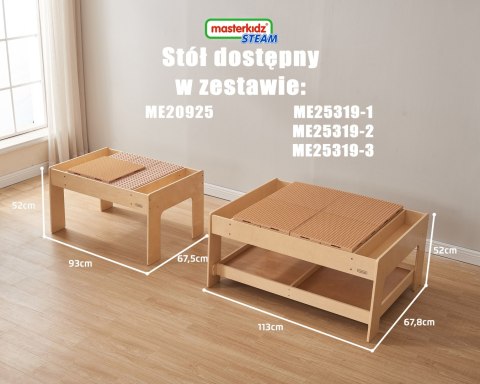 MASTERKIDZ Drewniany Stół Edukacyjny + AKCESORIA STEM WALL