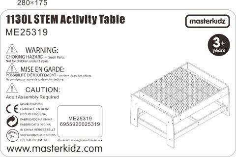 MASTERKIDZ Drewniany Stół Edukacyjny + AKCESORIA STEM WALL + 135 Klocków