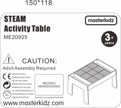 MASTERKIDZ Drewniany Stół Edukacyjny + AKCESORIA STEM WALL