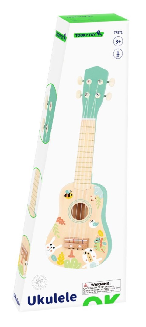 TOOKY TOY Drewniane Ukulele Gitara dla Dzieci 3+