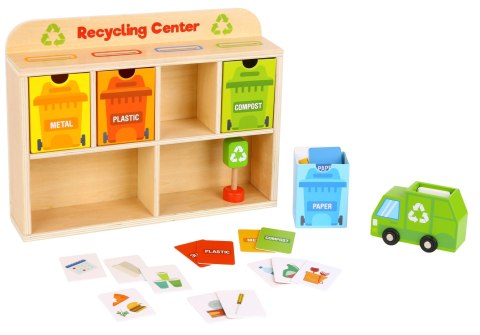 TOOKY TOY Drewniane Centrum Recyklingu Edukacyjny Sorter