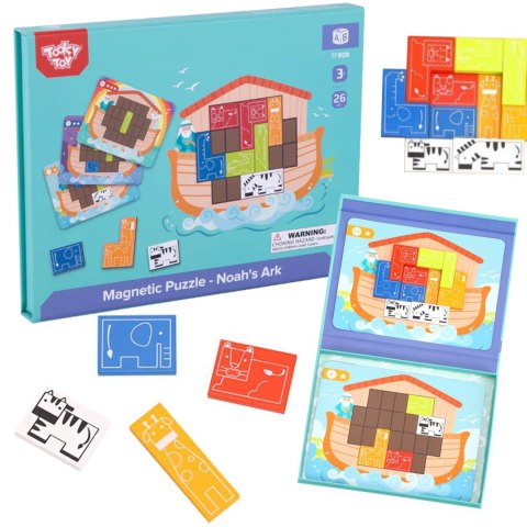 TOOKY TOY Układanka Magnetyczna Montessori Logiczna Puzzle Tetris Arka Noego 26 el.