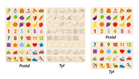 VIGA Drewniany Edukacyjny Sorter Gra Zwierzątka Owoce Warzywa Montessori