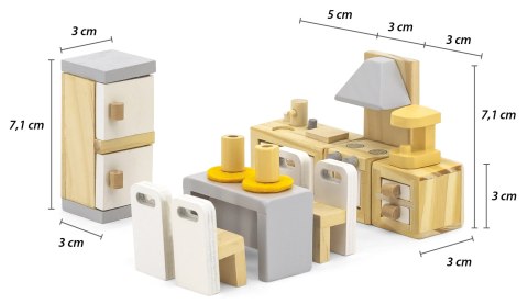 VIGA PolarB Zestaw Mebelków do Domku dla Lalek Kuchnia Jadalnia