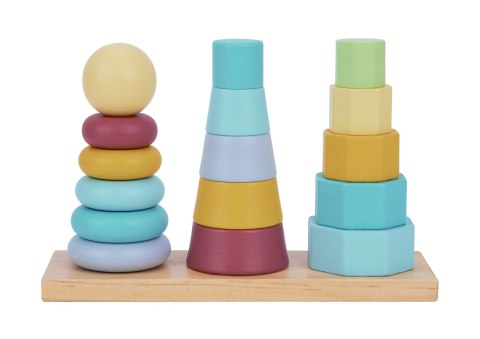 TOOKY TOY Trzy Wieże Układanka w Stosy Sorter Montessori