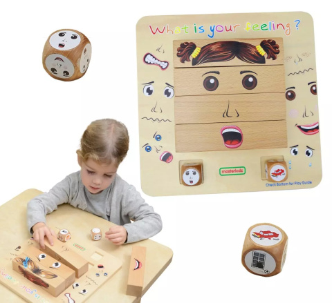 MASTERKIDZ Nauka Emocji Gra Drewniana Montessori MASTERKIDZ Nauka Emocji Gra Drewniana Montessori