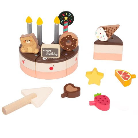CLASSIC WORLD Drewniany Tort Urodzinowy do Krojenia 19el. CLASSIC WORLD Drewniany Tort Urodzinowy do Krojenia 19el.