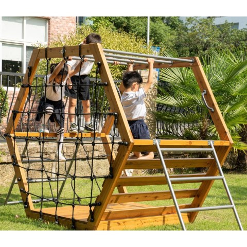 CLASSIC WORLD EDU Drewniany Plac Zabaw XXL Zestaw do Wspinaczki Heksagonalny CLASSIC WORLD EDU Drewniany Plac Zabaw XXL Zestaw do Wspinaczki Heksagonalny