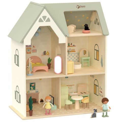 CLASSIC WORLD Wielki Drewniany Domek dla Lalek z mebelkami CLASSIC WORLD Wielki Drewniany Domek dla Lalek z mebelkami