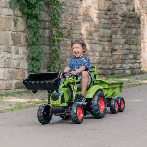 FALK Traktor CLAAS AVEC Zielony na Pedały z Przyczepką od 3 Lat FALK Traktor CLAAS AVEC Zielony na Pedały z Przyczepką od 3 Lat