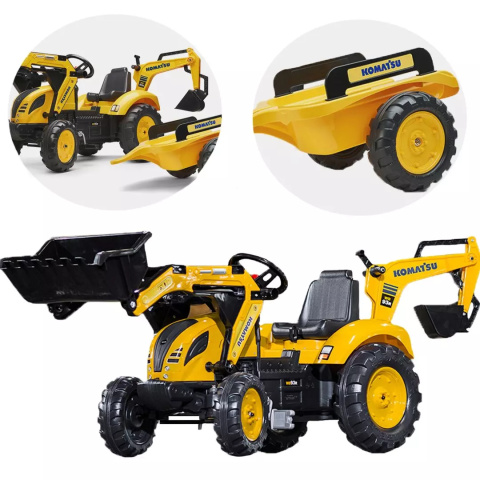 FALK Traktor KOMATSU na Pedały Koparka Łyżka Przyczepka od 2 lat FALK Traktor KOMATSU na Pedały Koparka Łyżka Przyczepka od 2 lat