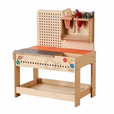 MASTERKIDZ Drewniany Warsztat Montessori STEM z Narzędziami + Akcesoria