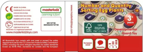 MASTERKIDZ Tablica Edukacyjna Bakłażan Nauka Liczb Montessori MASTERKIDZ Tablica Edukacyjna Bakłażan Nauka Liczb Montessori