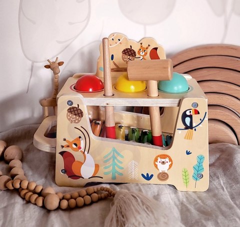 TOOKY TOY Drewniana Przebijanka Wbijanka 2w1 Instrument Muzyczny Zwierzątka z Cymbałkami Wiewiórka TOOKY TOY Drewniana Przebijanka Wbijanka 2w1 Instrument Muzyczny Zwierzątka z Cymbałkami Wiewiórka