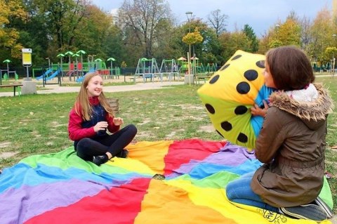 Kostka edukacyjna pastelowa XXL Kropki Kostka edukacyjna pastelowa XXL Kropki